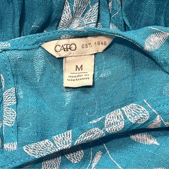 Cato Blue Floral Embroidered Summer Dress Flutter Sleeve Casual Sundress Medium - Picture 6 of 8